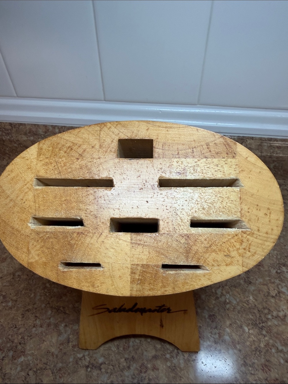Saladmaster Natural Wood Knife Block - Light Brown - Picture 5 of 11